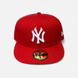 New Era 59FIFTY New York Yankees Red Fitted Hat Size 7 1/4 MLB Cap